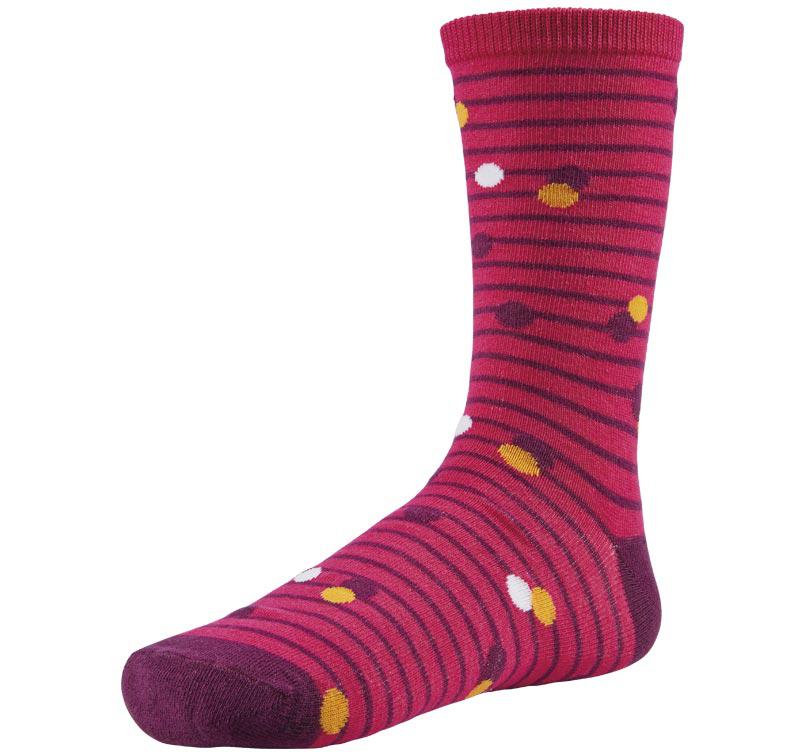 YSABEL MORA Κάλτσες ροζ ριγέ με βούλες y12680-1	