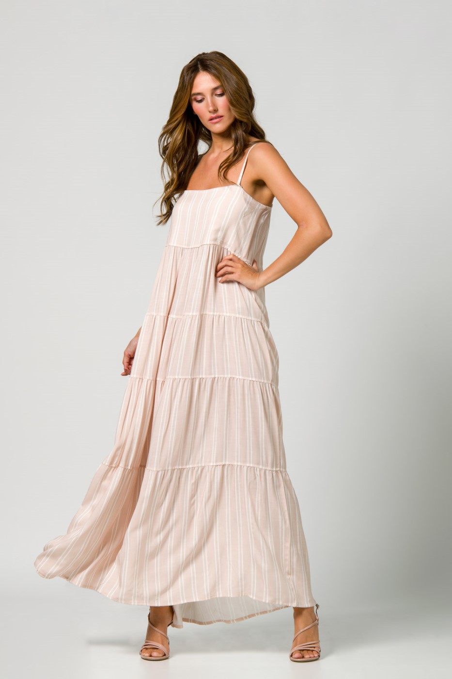 Harmony Γυναικείο Φόρεμα μάξι ριγέ 500621